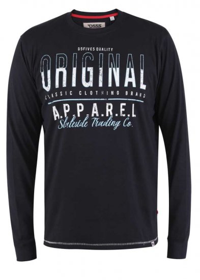D555 Yeovil Long Sleeve T-Shirt - Тениски - мъжки тениски големи размери