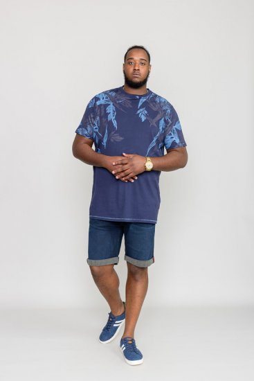 D555 BROMLEY Floral Panel Printed T-Shirt - Тениски - мъжки тениски големи размери