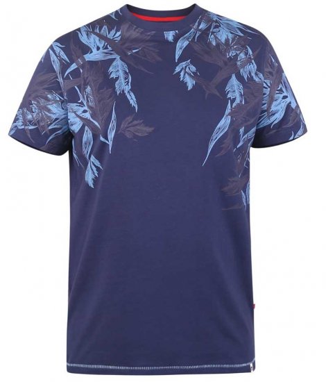D555 BROMLEY Floral Panel Printed T-Shirt - Тениски - мъжки тениски големи размери