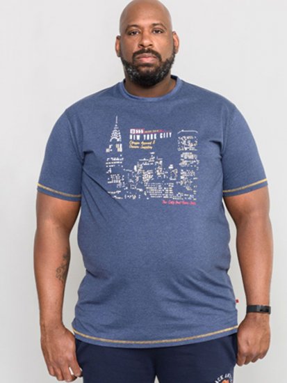 D555 DEBDEN NYC Night Skyline T-Shirt - Тениски - мъжки тениски големи размери