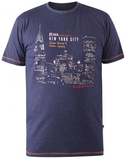D555 DEBDEN NYC Night Skyline T-Shirt - Тениски - мъжки тениски големи размери