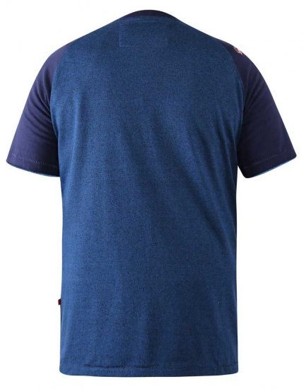 D555 Porter Raglan Sleeve Printed T-Shirt Blue - Тениски - мъжки тениски големи размери
