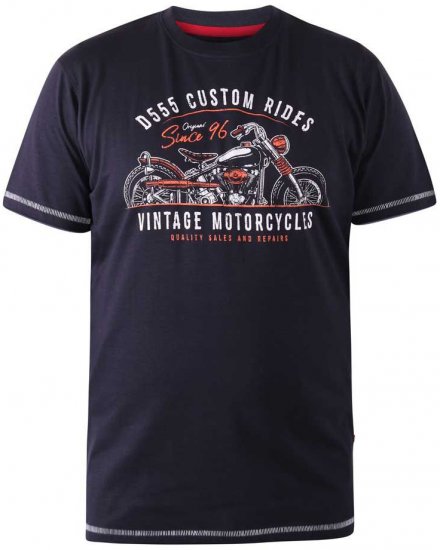 D555 CHESHUNT Vintage Motorcycle T-Shirt - Тениски - мъжки тениски големи размери