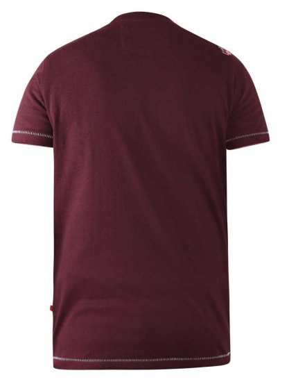 D555 Wharf California Eagle Printed T-Shirt Burgundy - Тениски - мъжки тениски големи размери