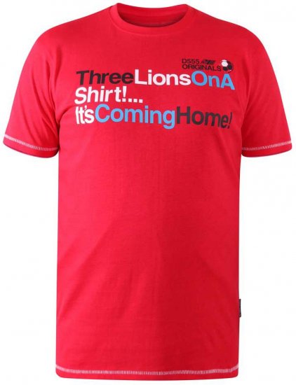 D555 LIONS England T-shirt - Тениски - мъжки тениски големи размери