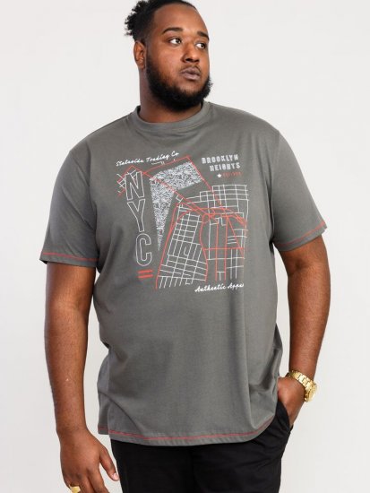 D555 Cobbler Nyc Birdseye Map Printed T-Shirt - Тениски - мъжки тениски големи размери