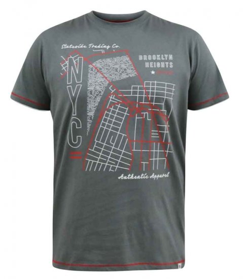 D555 Cobbler Nyc Birdseye Map Printed T-Shirt - Тениски - мъжки тениски големи размери