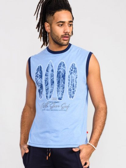D555 Bretton Surf Board Printed Sleeveless T-Shirt - Тениски - мъжки тениски големи размери