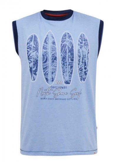 D555 Bretton Surf Board Printed Sleeveless T-Shirt - Тениски - мъжки тениски големи размери