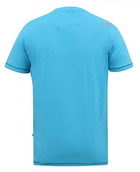D555 Rushden Superior Printed T-Shirt Turquoise - Тениски - мъжки тениски големи размери