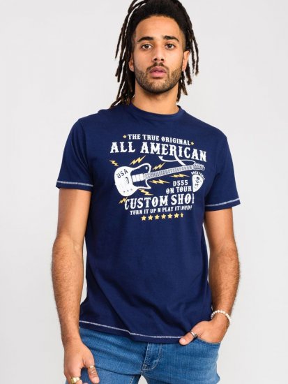 D555 Bronte All American Guitar Printed T-Shirt - Тениски - мъжки тениски големи размери