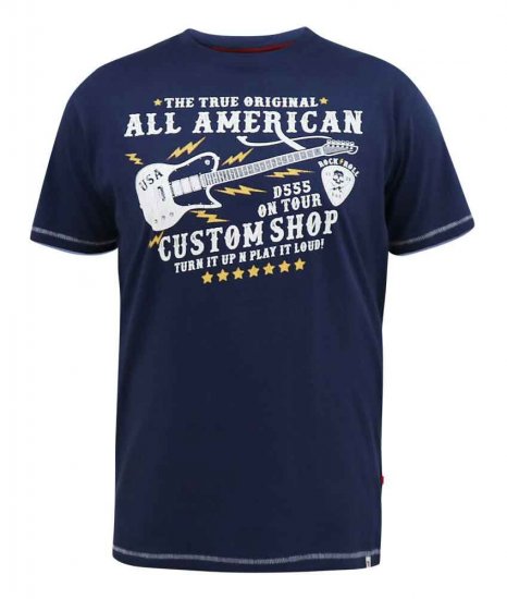 D555 Bronte All American Guitar Printed T-Shirt - Тениски - мъжки тениски големи размери