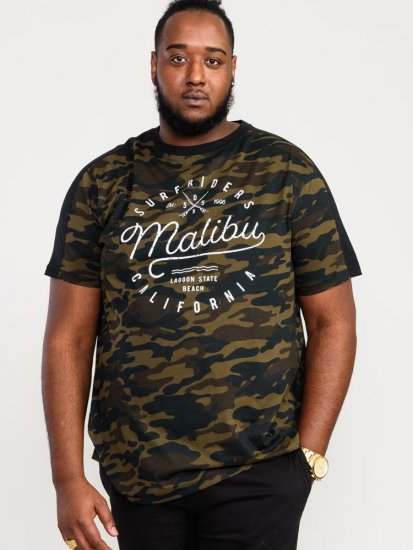 D555 Sullivan Ao Camo T-Shirt With Chest Print - Тениски - мъжки тениски големи размери