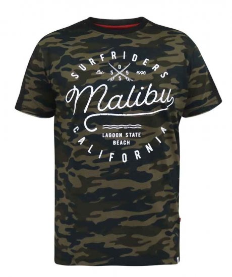 D555 Sullivan Ao Camo T-Shirt With Chest Print - Тениски - мъжки тениски големи размери