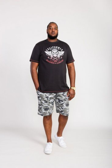 D555 Charles California Rebel Skull Printed T-Shirt - Тениски - мъжки тениски големи размери