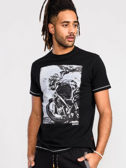 D555 Pinewood Photographic Bike Printed T-Shirt - Тениски - мъжки тениски големи размери