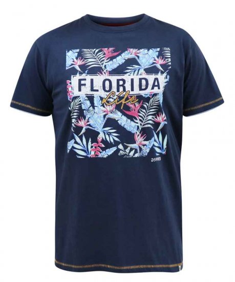 D555 Prestwick Florida Floral Printed T-Shirt - Тениски - мъжки тениски големи размери