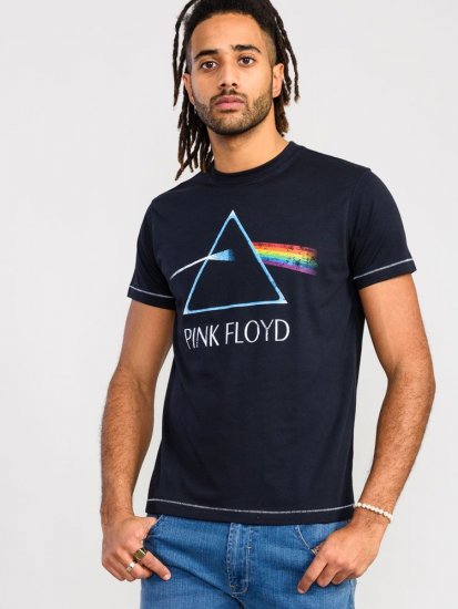 D555 Eclipse Official Pink Floyd Printed Crew Neck T-Shirt - Тениски - мъжки тениски големи размери