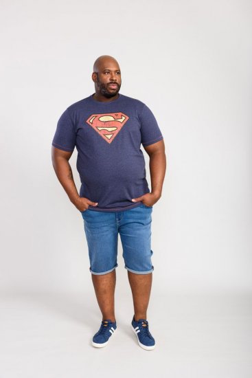 D555 Scampton Official Superman Printed T-Shirt Navy - Тениски - мъжки тениски големи размери