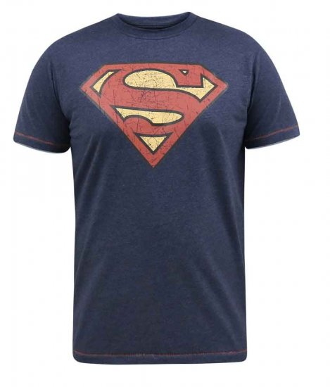 D555 Scampton Official Superman Printed T-Shirt Navy - Тениски - мъжки тениски големи размери