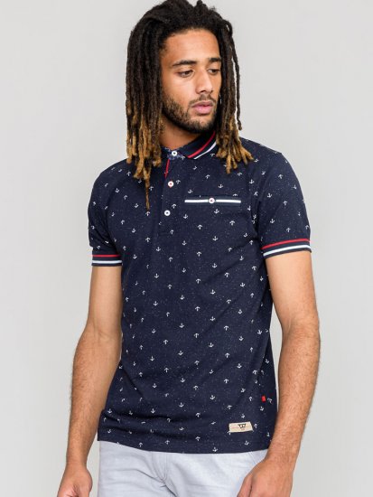 D555 SWINDON Print Polo Shirt - Поло тениски - мъжки тениски с яка големи размери