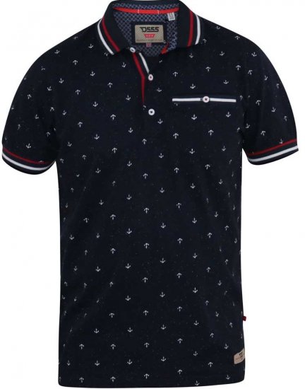 D555 SWINDON Print Polo Shirt - Поло тениски - мъжки тениски с яка големи размери