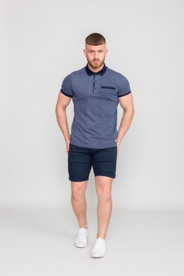 D555 AXFORD Print Polo Shirt - Поло тениски - мъжки тениски с яка големи размери