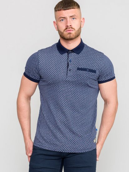D555 AXFORD Print Polo Shirt - Поло тениски - мъжки тениски с яка големи размери