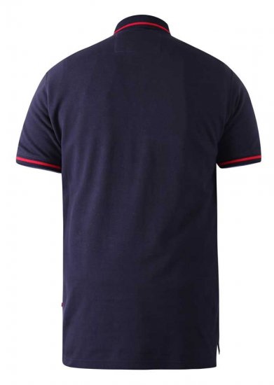 D555 Sloane Polo Shirt With Chest Embroidery Navy - Поло тениски - мъжки тениски с яка големи размери