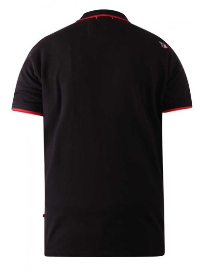D555 Canning Chest Embroidery Polo Shirt Black - Поло тениски - мъжки тениски с яка големи размери
