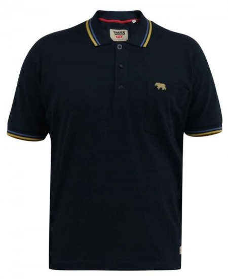 D555 Hamford Pique Polo Shirt Navy - Поло тениски - мъжки тениски с яка големи размери