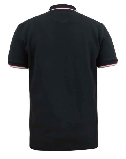 D555 Kirby Birdseye Pique Polo Black - Поло тениски - мъжки тениски с яка големи размери