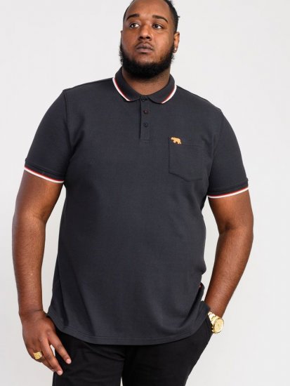 D555 Kirby Birdseye Pique Polo Black - Поло тениски - мъжки тениски с яка големи размери