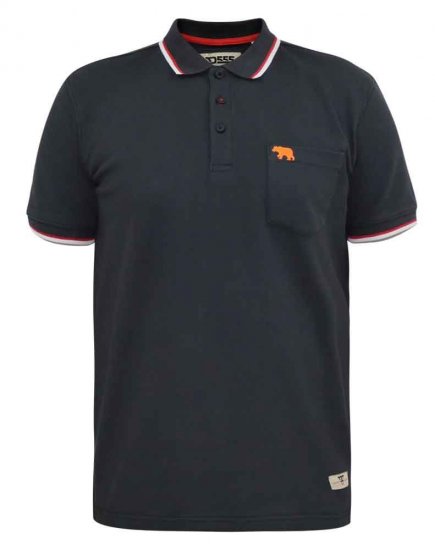 D555 Kirby Birdseye Pique Polo Black - Поло тениски - мъжки тениски с яка големи размери