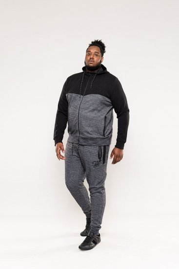 D555 Finnley Couture Hoody With Chest Embroidery Black - Суичъри & cуичъри с качулка - мъжки суичъри големи размери