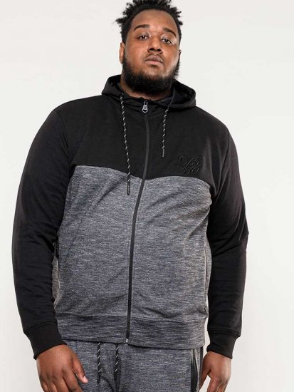 D555 Finnley Couture Hoody With Chest Embroidery Black - Суичъри & cуичъри с качулка - мъжки суичъри големи размери