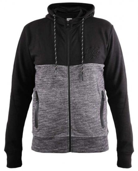 D555 Finnley Couture Hoody With Chest Embroidery Black - Суичъри & cуичъри с качулка - мъжки суичъри големи размери