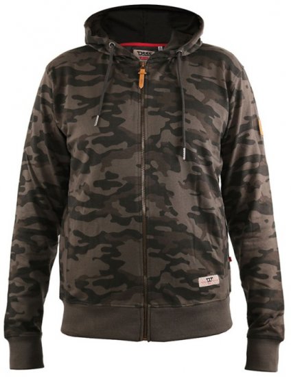 D555 Antonio Camo Printed Zip Through Hoody - Суичъри & cуичъри с качулка - мъжки суичъри големи размери