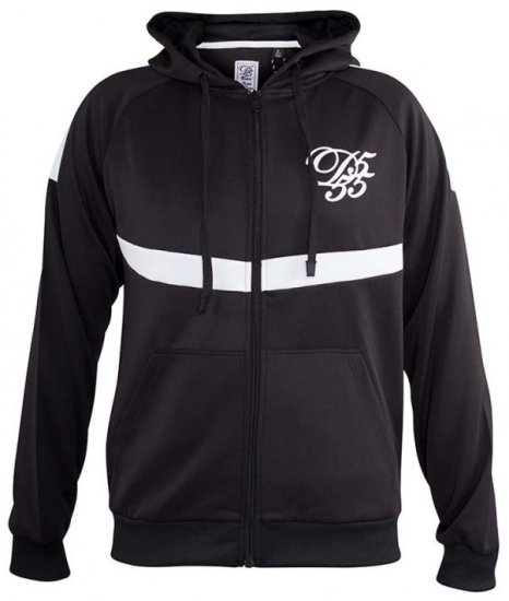 D555 Bristol Couture Zip Through Hoody Black - Суичъри & cуичъри с качулка - мъжки суичъри големи размери