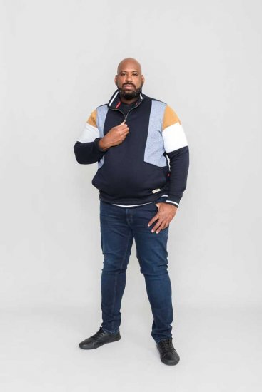 D555 Kenington Cut And Sew Half Zipper Sweatshirt - Суичъри & cуичъри с качулка - мъжки суичъри големи размери