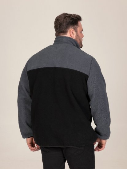 D555 Daly Quarter Zip Fleece Sweatshirt Черно/Сиво - Суичъри & cуичъри с качулка - мъжки суичъри големи размери