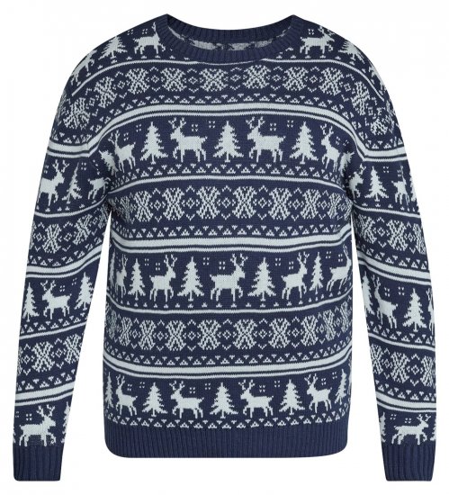 North Latitude 63144 Fjell Reindeer Knit Нейви - Суичъри & cуичъри с качулка - мъжки суичъри големи размери