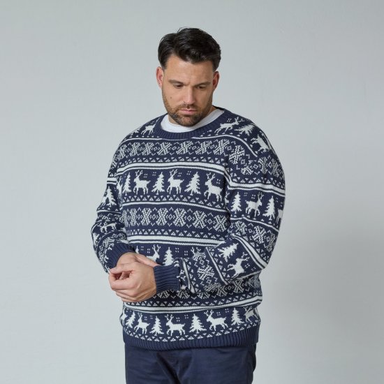North Latitude 63144 Fjell Reindeer Knit Нейви - Суичъри & cуичъри с качулка - мъжки суичъри големи размери