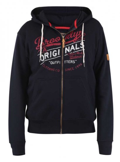 D555 Zennor Navy Hoodie - Суичъри & cуичъри с качулка - мъжки суичъри големи размери