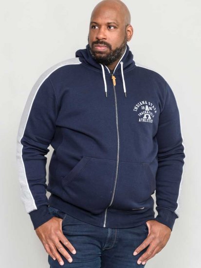 D555 Eaton Full Zip Hoodie Navy - Суичъри & cуичъри с качулка - мъжки суичъри големи размери