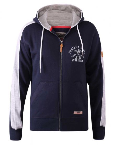 D555 Eaton Full Zip Hoodie Navy - Суичъри & cуичъри с качулка - мъжки суичъри големи размери