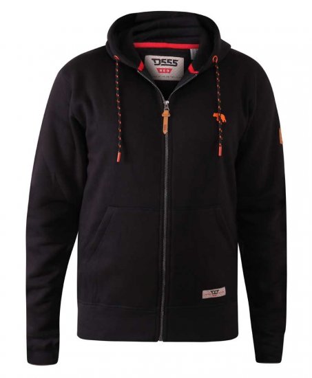D555 Marble Full Zip Hoodie Black - Суичъри & cуичъри с качулка - мъжки суичъри големи размери