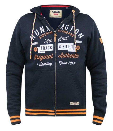 D555 Flanders Full Zip Hoody With Chest Print - Суичъри & cуичъри с качулка - мъжки суичъри големи размери