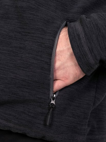 D555 Damien Micro Fleece Zip Through Hoody Черно/Сиво - Суичъри & cуичъри с качулка - мъжки суичъри големи размери