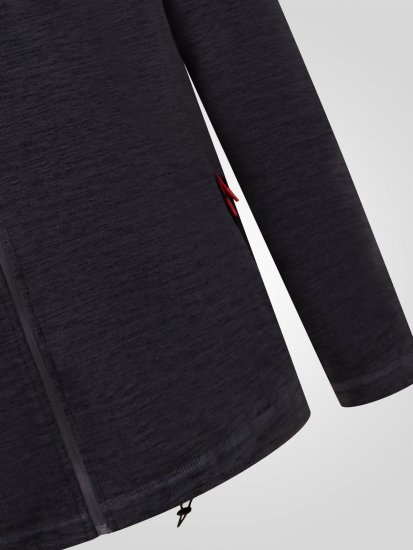 D555 Damien Micro Fleece Zip Through Hoody Черно/Сиво - Суичъри & cуичъри с качулка - мъжки суичъри големи размери